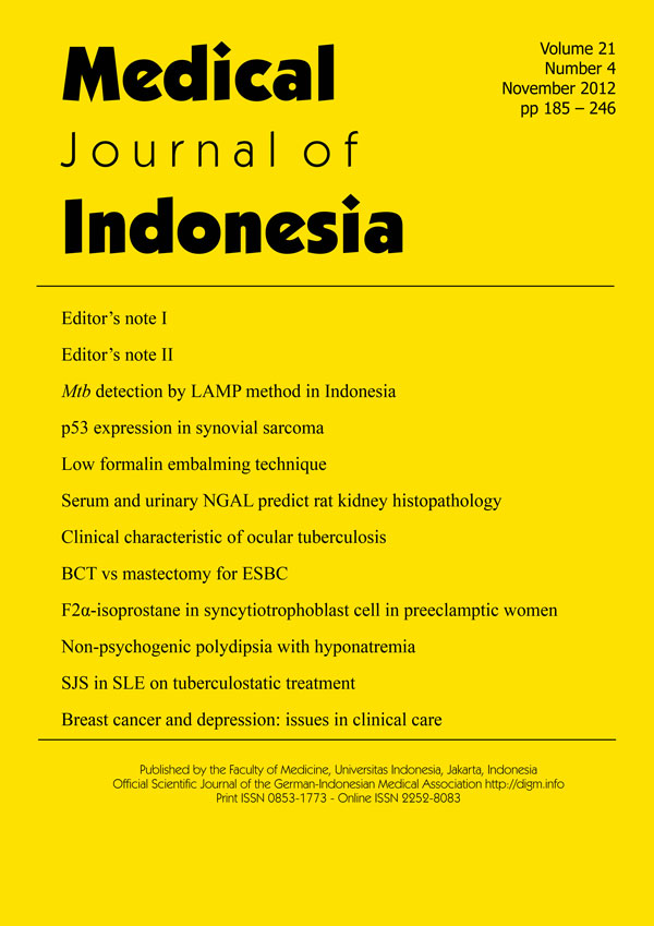 Breast Conserving Treatment Versus Mastectomy In T1 2n0 Breast Cancer Which One Is Better For Indonesian Women Medical Journal Of Indonesia